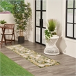 Nourison Aloha 8' Runner Ivory Green Fabric Outdoor Area Rug (8' Runner)