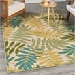 Nourison Aloha 5' x 8' Green Multicolor Fabric Outdoor Area Rug (5' x 8')