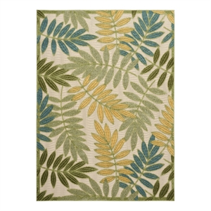 Nourison Aloha 5' x 8' Green Multicolor Fabric Outdoor Area Rug (5' x 8')