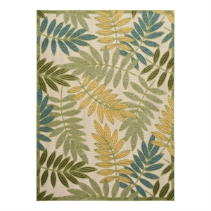 Nourison Aloha 6' x 9' Green Multicolor Fabric Outdoor Area Rug (6' x 9')