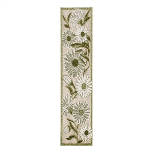 Nourison Aloha 6' Runner Ivory Green Fabric Outdoor Area Rug (6' Runner)