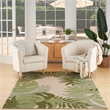 Nourison Home Aloha 6' x 9' Fabric Ivory Green Area Rug
