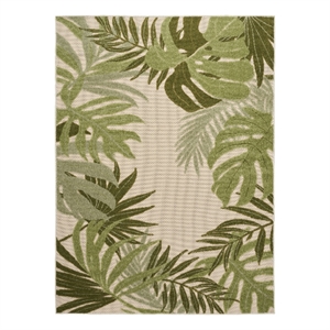 Nourison Home Aloha 6' x 9' Fabric Ivory Green Area Rug