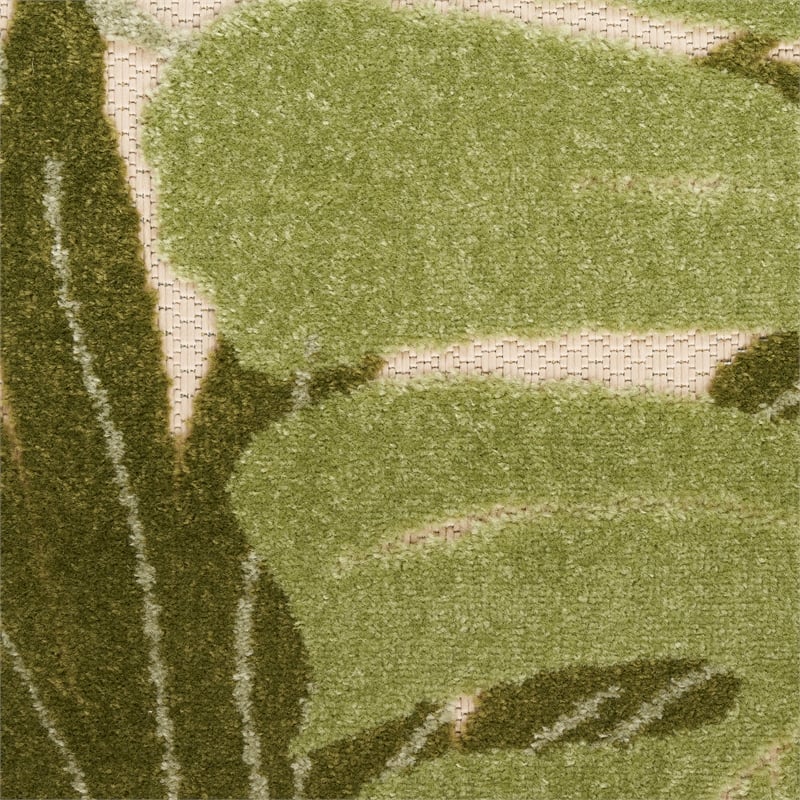Nourison Home Aloha 9' x 12' Fabric Ivory Green Area Rug