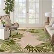 Nourison Home Aloha 9' x 12' Fabric Ivory Green Area Rug