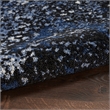 Nourison Passion 4' x Round Light Blue Black Fabric Modern Area Rug (4' Round)