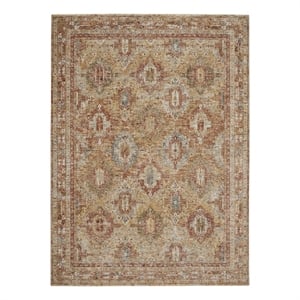 Nourison Petra 9'3&quot x 12'7&quot Rust Vintage Fabric Indoor Rug