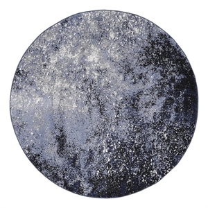 Nourison Passion 5' x Round Light Blue Black Fabric Modern Area Rug (5' Round)