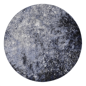 Nourison Passion 8' x Round Light Blue Black Fabric Modern Area Rug (8' Round)