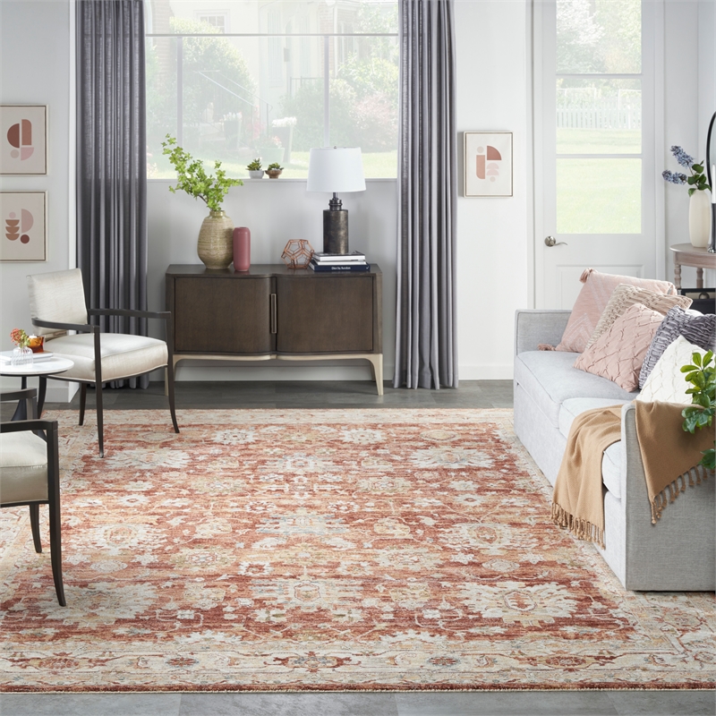 Nourison Petra 9' x 13' Rust   Area Rug