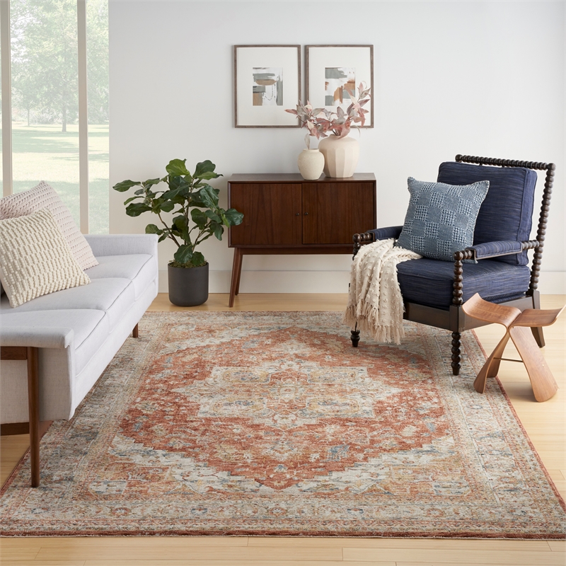 Nourison Petra 9' x 13' Ivory Multicolor   Area Rug