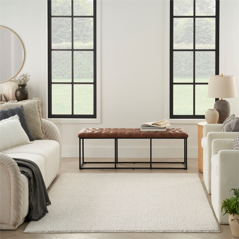 Nourison Home Textured Home 9' x 12' Ivory Beige   Area Rug