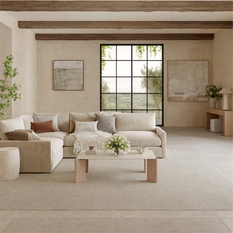Nourison Home Textured Home 9' x 12' Ivory Mocha   Area Rug