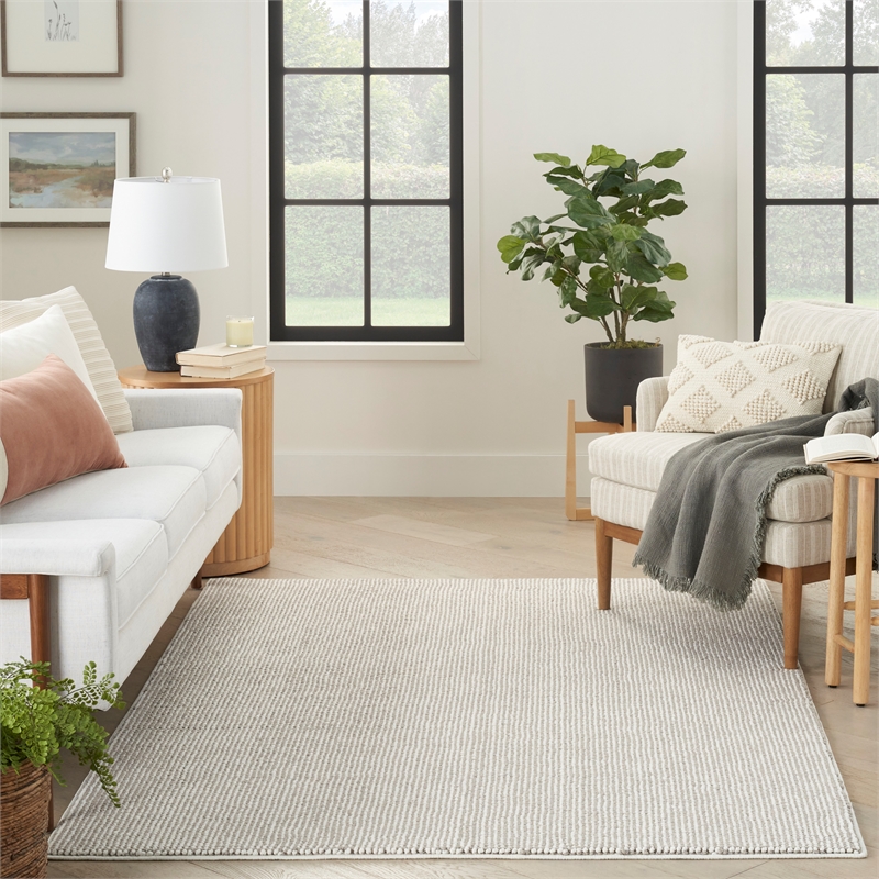 Nourison Home Textured Home 9' x 12' Ivory Mocha   Area Rug