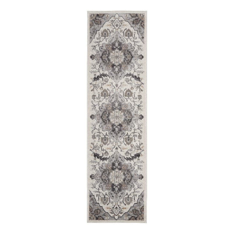 Nourison Home Elation 6' Runner Ivory Grey   Area Rug