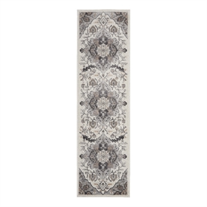 Nourison Home Elation 6' Runner Ivory Grey   Area Rug