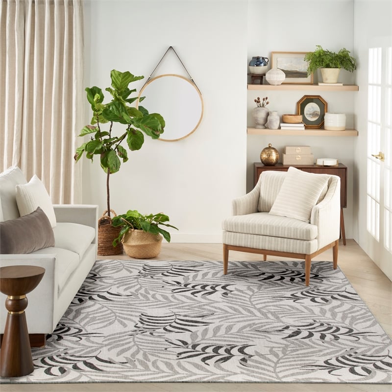 Nourison Home Garden Oasis  9' x 12' Grey   Area Rug