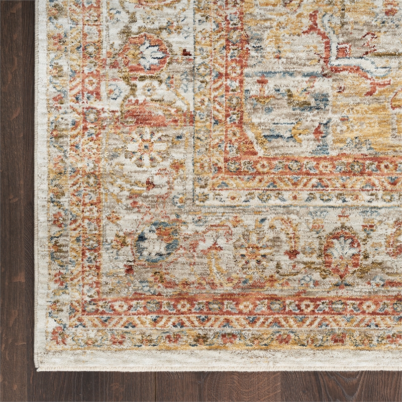 Nourison Petra 9' x 13' Ivory Rust Fabric Traditional Area Rug