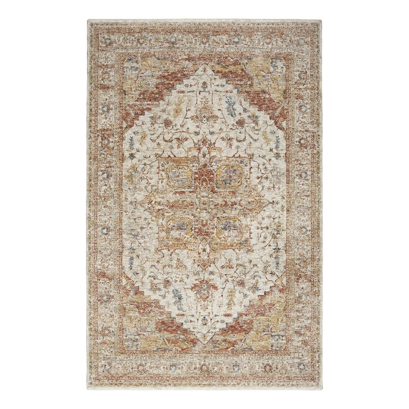 Nourison Petra 9' x 13' Ivory Rust Fabric Traditional Area Rug