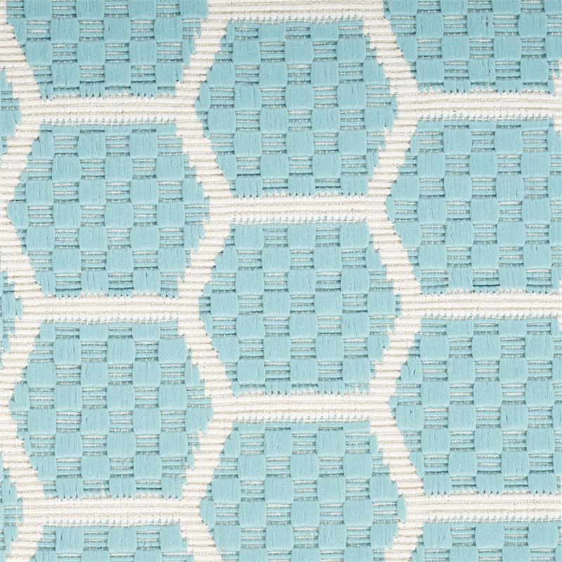 Nourison Reversible Indoor Outdoor 5' x 7' Aqua Fabric Contemporary Area Rug