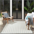 Nourison Reversible Indoor Outdoor 6' x 9' Aqua Fabric Contemporary Area Rug