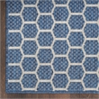 Nourison Reversible Indoor Outdoor 5' x 7' Blue Fabric Contemporary Area Rug