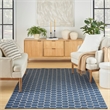 Nourison Reversible Indoor Outdoor 5' x 7' Blue Fabric Contemporary Area Rug