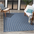 Nourison Reversible Indoor Outdoor 5' x 7' Blue Fabric Contemporary Area Rug