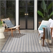 Nourison Reversible Indoor Outdoor 5' x 7' Blue Fabric Contemporary Area Rug
