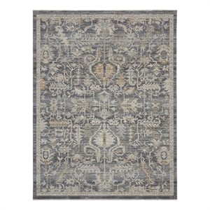 Nourison Nyle 9' x 11' Navy Multicolor Fabric Transitional Area Rug