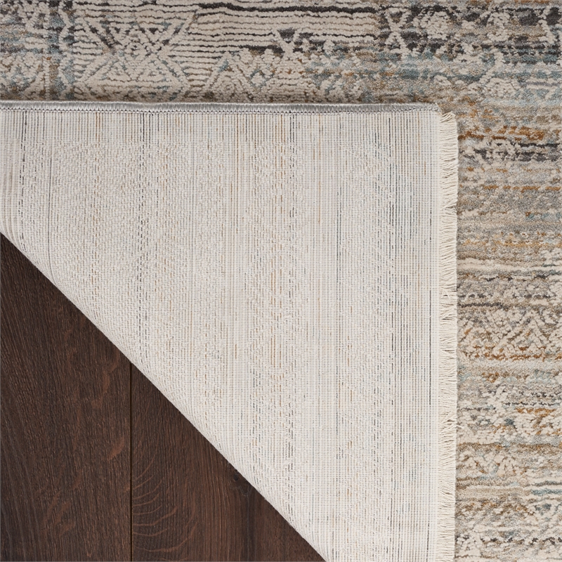 Nourison Nyle 9' x 11' Ivory Multicolor Fabric Transitional Area Rug