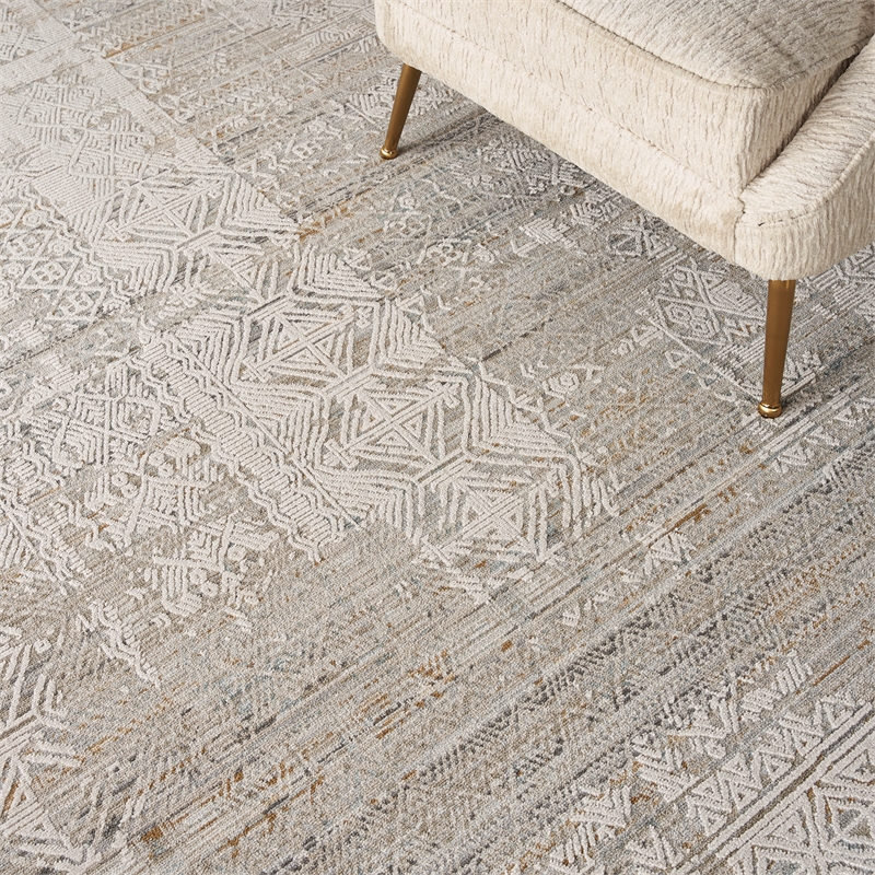 Nourison Nyle 9' x 11' Ivory Multicolor Fabric Transitional Area Rug