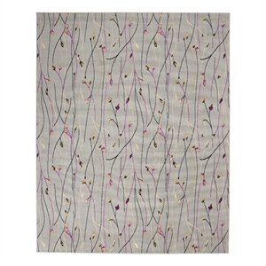 Nourison Grafix 9' x 12' Gray Fabric Contemporary Area Rug