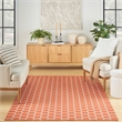 Nourison Reversible Indoor Outdoor 4' x 6' Coral Fabric Contemporary Area Rug
