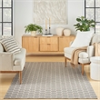 Nourison Reversible Indoor Outdoor 6' x 9' Gray Fabric Contemporary Area Rug