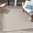 Nourison Reversible Indoor Outdoor 6' x 9' Gray Fabric Contemporary Area Rug