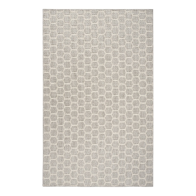Nourison Reversible Indoor Outdoor 6' x 9' Gray Fabric Contemporary Area Rug