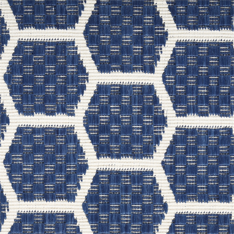 Nourison Reversible Indoor Outdoor 5' x 7' Navy Fabric Contemporary Area Rug
