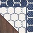 Nourison Reversible Indoor Outdoor 6' x 9' Navy Fabric Contemporary Area Rug
