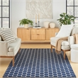 Nourison Reversible Indoor Outdoor 6' x 9' Navy Fabric Contemporary Area Rug