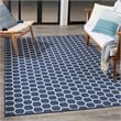 Nourison Reversible Indoor Outdoor 6' x 9' Navy Fabric Contemporary Area Rug