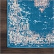 Nourison Grafix 6' Runner Blue Fabric Transitional Area Rug