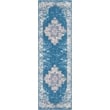 Nourison Grafix 6' Runner Blue Fabric Transitional Area Rug
