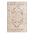 Nourison Astra Machine Washable Center medallion Beige Fabric Area Rug (2' x 4')