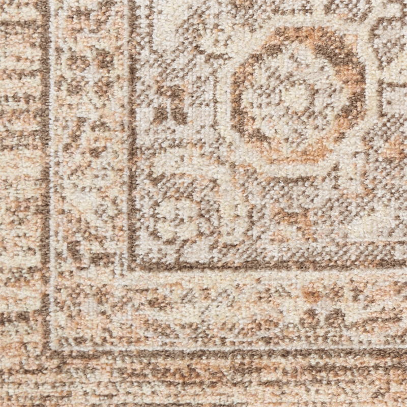 Nourison Astra Machine Washable Center medallion Beige Fabric Area Rug (2' x 4')