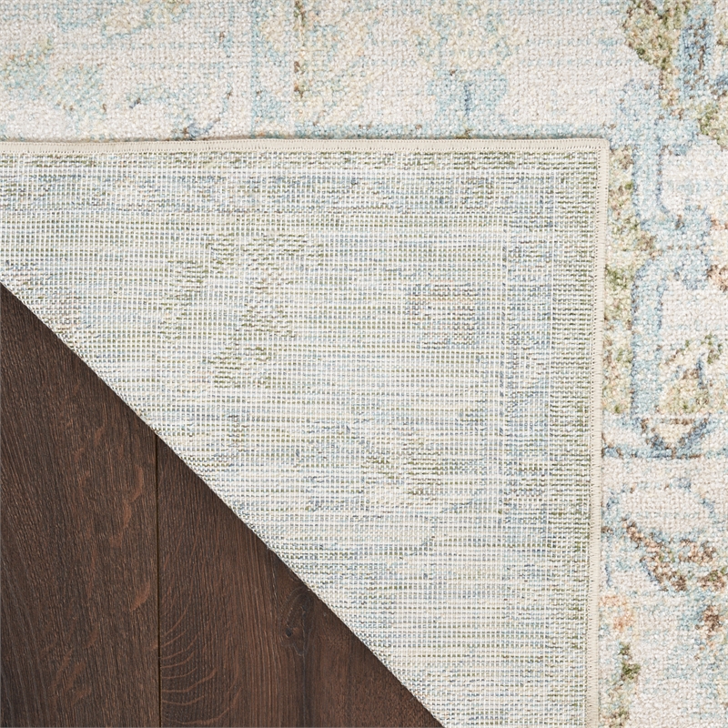 Nourison Astra Machine Washable Center medallion Blue Green  Area Rug (2' x 4')