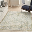 Nourison Astra Machine Washable Center medallion Blue Green  Area Rug (5' x 7')