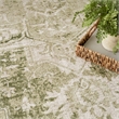 Nourison Astra Machine Washable Center medallion Ivory Green  Area Rug (5' x 7')