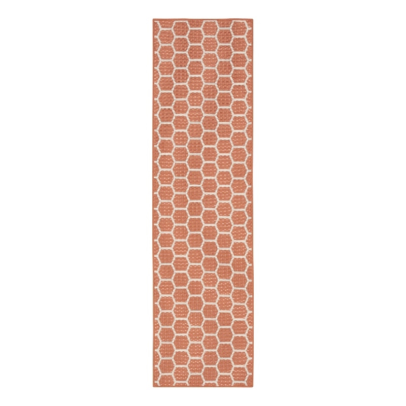 Nourison Reversible Ind/Outd 8' Runner Coral Area Rug