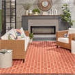 Nourison Reversible Ind/Outd 9' x 12' Coral Area Rug